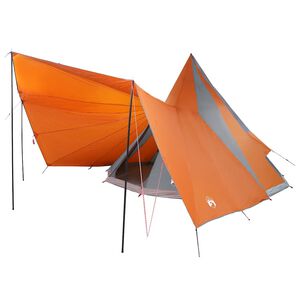 vidaXL Tipi Tent with Roof Grey and Orange 510 x 690 x 330 cm Taffeta