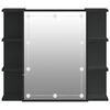 vidaXL Mirror Cabinet with LED Black 70x16.5x60 cm