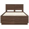 vidaXL Bed Frame with Headboard Brown Oak 120 x 200 cm Engineered Wood