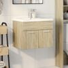 vidaXL Bathroom Sink Cabinet with Built-in Basin Sonoma Oak