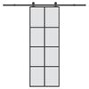 vidaXL Sliding Door with Hardware Set 76x205 cm ESG Glass&Aluminium
