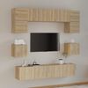 vidaXL 8 Piece TV Cabinet Set Sonoma Oak Engineered Wood
