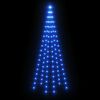 vidaXL Christmas Tree on Flagpole Blue 108 LEDs 180 cm