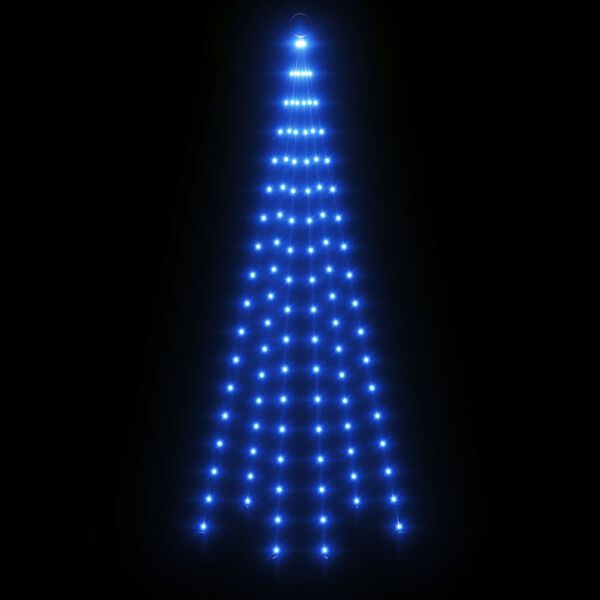 vidaXL Christmas Tree on Flagpole Blue 108 LEDs 180 cm