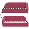 vidaXL Corner Bed Frame with Headboard Wine Red 100 cm x 200 cm Velvet