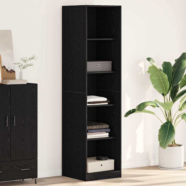 vidaXL Wardrobe with Shelf Black Oak 50 x 50 x 200 cm Engineered Wood