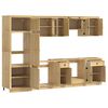 vidaXL Cabinet with Drawer SKI 9 pcs Honey Brown Solid Pine Wood