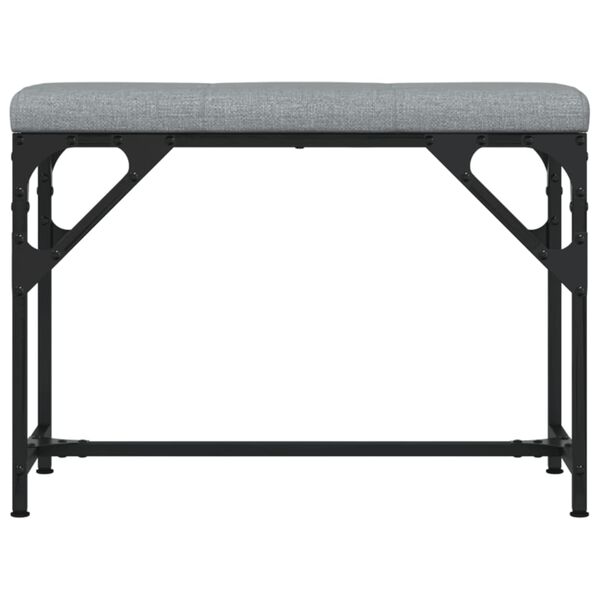 vidaXL Dining Bench Light Grey 62x32x45 cm Steel and Fabric
