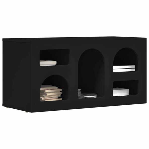 vidaXL TV Cabinet Black 80 x 35 x 40 cm Engineered Wood