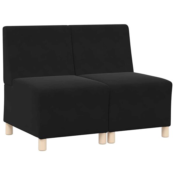 vidaXL Modular Sofa Unit Armless 2 pcs Black 55 x 74 x 82 cm Velvet