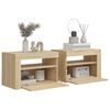 vidaXL Bedside Cabinets 2 pcs with LEDs Sonoma Oak 60x35x40 cm
