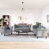 vidaXL Living Room Couch 3 pcs Light Grey Fabric