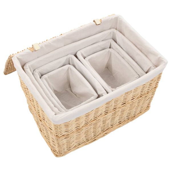 vidaXL 6 Piece Nesting Basket Set Natural Willow