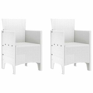 vidaXL Garden Chair 2 pcs White 53 x 49 x 85 cm Polypropylene