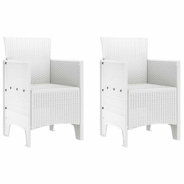 vidaXL Garden Chair 2 pcs White 53 x 49 x 85 cm Polypropylene