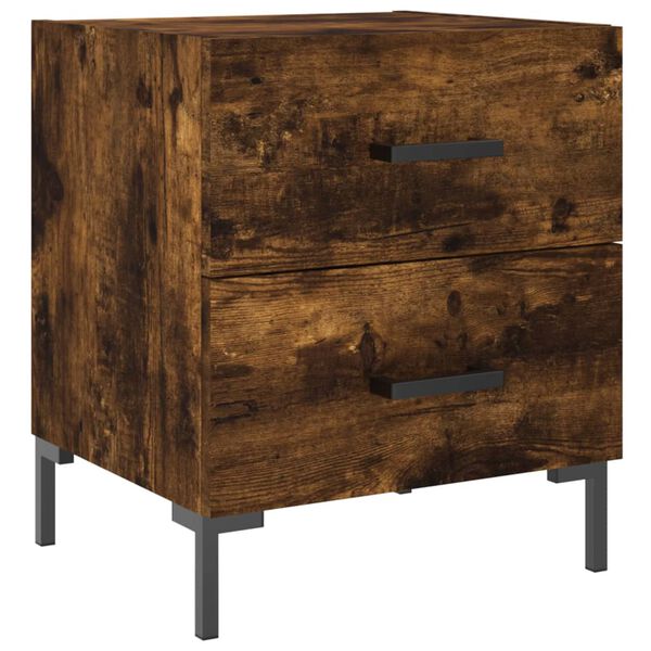 vidaXL Bedside Cabinet Smoked Oak 40x35x47.5 cm Engineered Wood