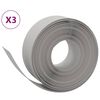 vidaXL Garden Edgings 3 pcs Grey 10 m 20 cm Polyethylene