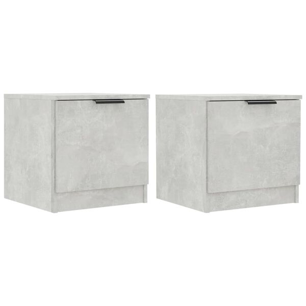 vidaXL Bedside Cabinets 2 pcs Concrete Grey 40x39x40 cm
