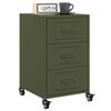 vidaXL Bedside Cabinet Olive Green 36x39x59 cm Steel