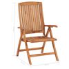 vidaXL Reclining Garden Chairs 8 pcs Solid Teak Wood