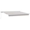 vidaXL Retractable Awning Light Grey and White 350 x 250 cm
