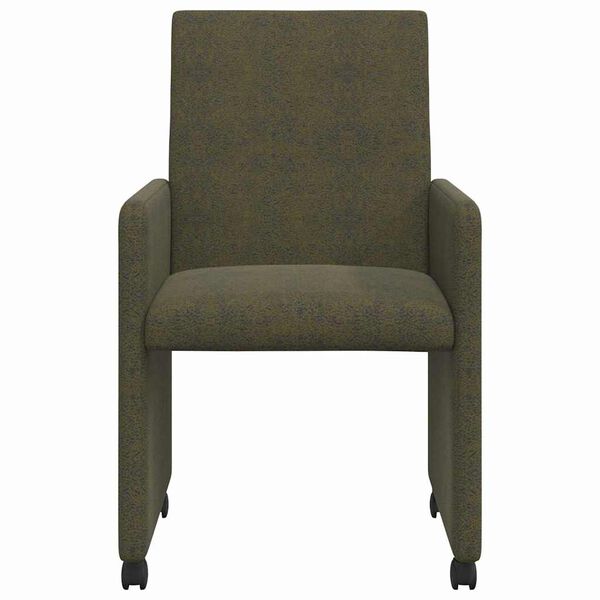 vidaXL Dining Chairs with Wheels 2 pcs Army green 57 x 66 x 94 cm