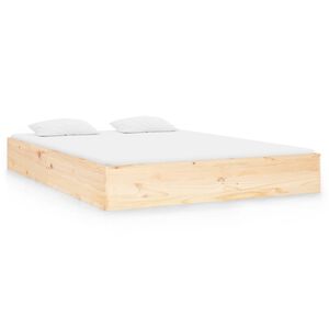 vidaXL Bed Frame without Mattress Solid Wood 135x190 cm Double Double