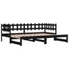 vidaXL Pull-out Day Bed without Mattress Black 2x(90x190) cm Solid Wood