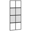 vidaXL Sliding Door Black 90x205 cm Tempered Glass and Aluminium