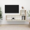 vidaXL 2 Piece TV Cabinet Set White and Sonoma Oak Engineered Wood