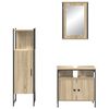 vidaXL Bathroom Furniture Set with Shelf 3 pcs Brown Engineered wood