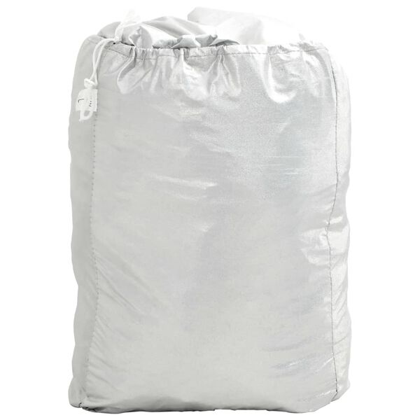 vidaXL Half Car Cover with Hooks Silver L PEVA