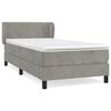 vidaXL Box Spring Bed with Mattress Light Grey 90x190 cm Velvet