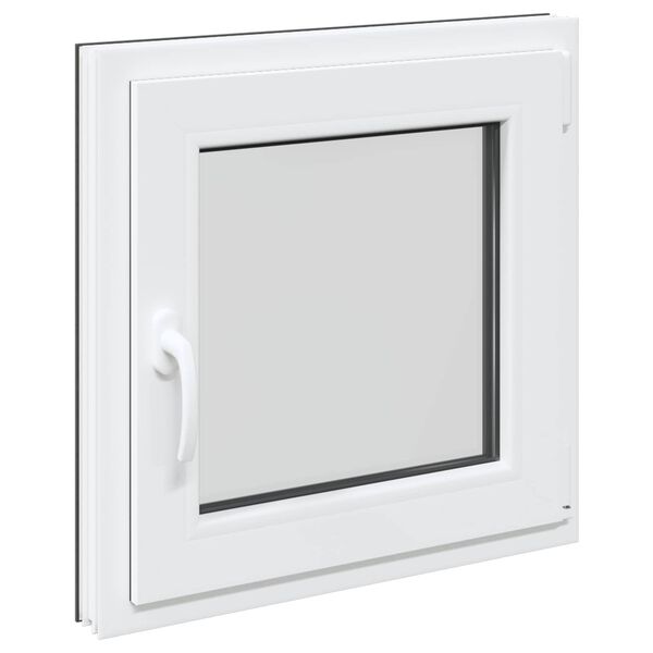 Basement Window Manual RISOR Anthracite 50 x 50 cm PVC and Glass