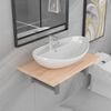 vidaXL Two Piece Bathroom Furniture Set Ceramic Oak