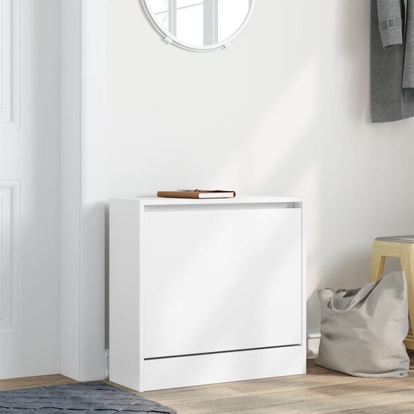vidaXL Shoe Cabinet White 60x21x57 cm Engineered Wood
