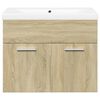 vidaXL Bathroom Sink Cabinet with Built-in Basin Sonoma Oak