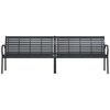 vidaXL Twin Garden Bench Black 231 cm Steel and WPC