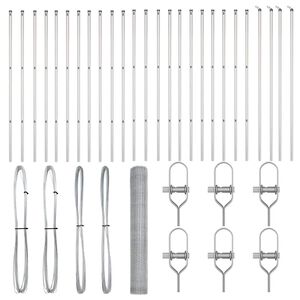 vidaXL Hexagonal Fence Ground Fix 50 x 1 m Galvanised Steel Silver