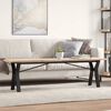 vidaXL Coffee Table Y-Frame 160x40x45.5 cm Solid Wood Pine and Steel