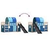 vidaXL Bunk Bed without Mattress with Slide and Curtains Blue 90x190 cm Single