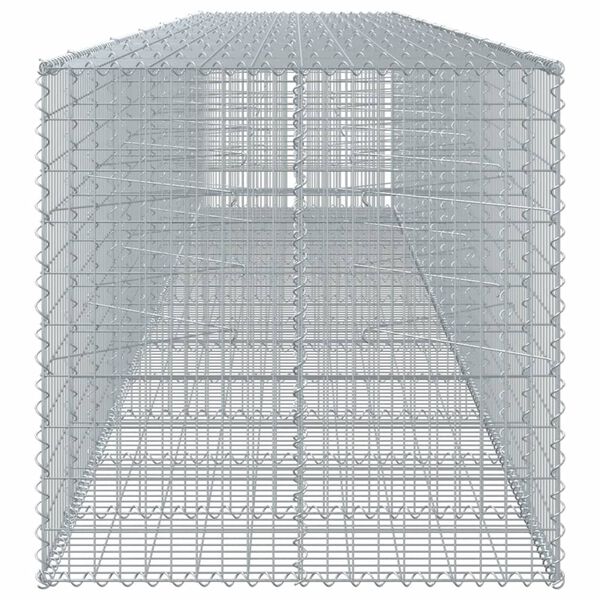 vidaXL Gabion Basket with Cover 650x100x100 cm Galvanised Iron