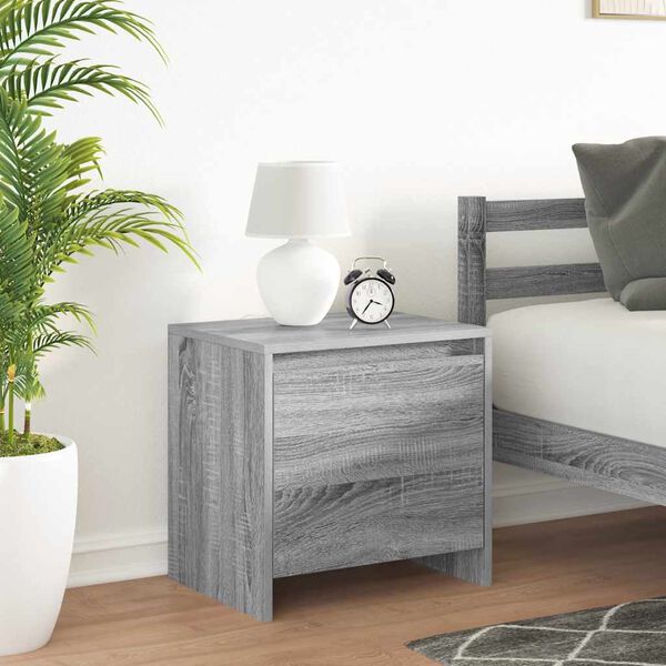 vidaXL Bedside Cabinet Grey Sonoma 45x34x44.5 cm Engineered Wood