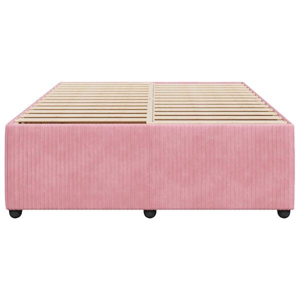 vidaXL Bed Frame without Mattress Pink 140x190 cm Velvet