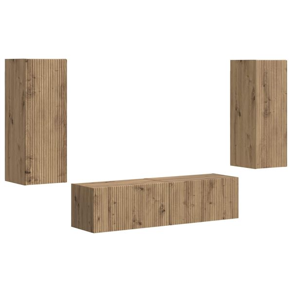 vidaXL TV Cabinet Set Wall-mounted 2 pcs Artisan Oak Engineered Wood