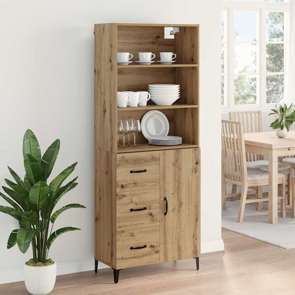 vidaXL Highboard Artisan Oak 69.5 x 34 x 180 cm Engineered Wood