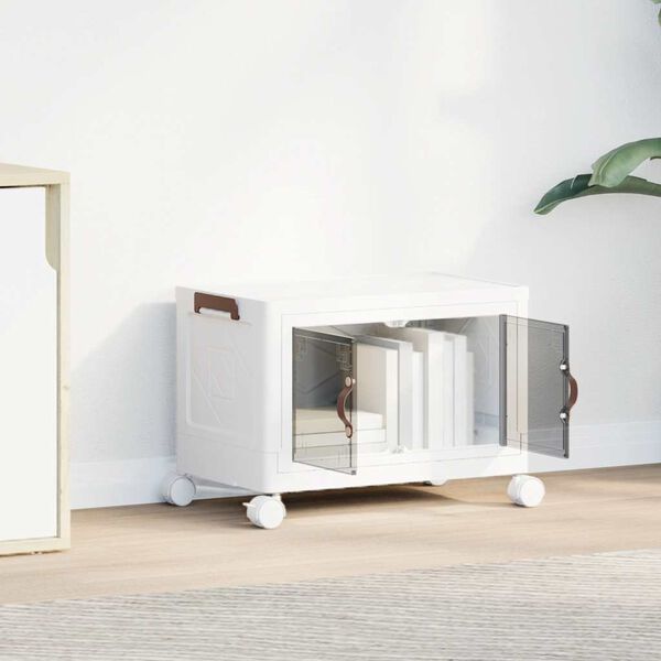 vidaXL Stackable Storage Box with Wheels 28 L 48.5x29.5x33 cm