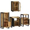 vidaXL Bathroom Furniture Set with Shelf 4 pcs Brown Soild Mango Wood