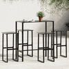 vidaXL 5 Piece Garden Bar Set Black Powder-coated Steel