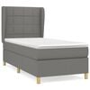 vidaXL Box Spring Bed with Mattress Dark Grey 100x200 cm Fabric